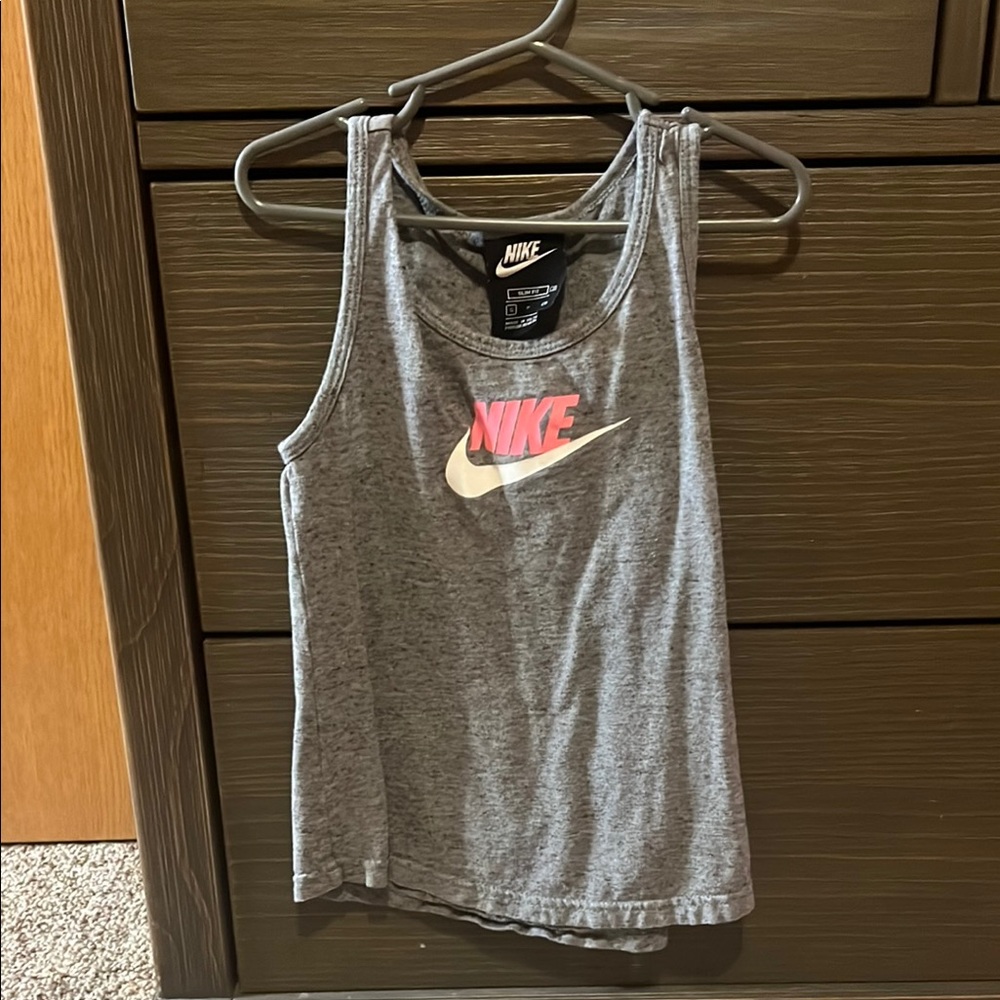 Nike Gray Tank Top with Pink Logo